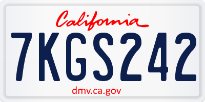 CA license plate 7KGS242