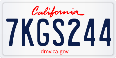 CA license plate 7KGS244