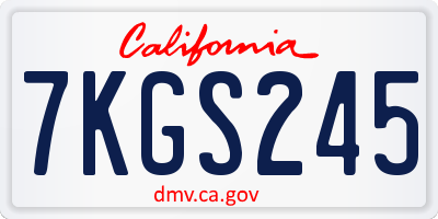CA license plate 7KGS245