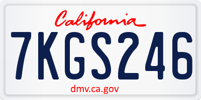 CA license plate 7KGS246