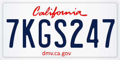 CA license plate 7KGS247