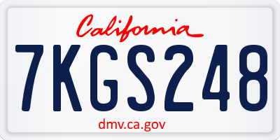 CA license plate 7KGS248