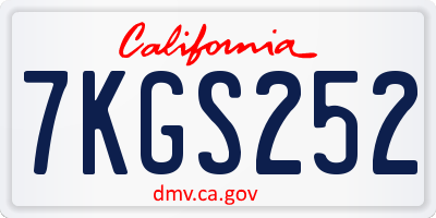 CA license plate 7KGS252