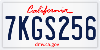 CA license plate 7KGS256