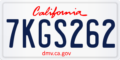 CA license plate 7KGS262