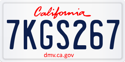 CA license plate 7KGS267