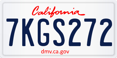 CA license plate 7KGS272