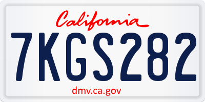 CA license plate 7KGS282