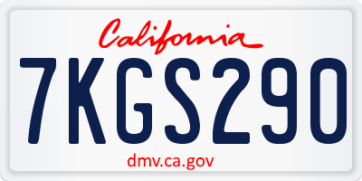 CA license plate 7KGS290