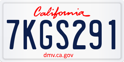 CA license plate 7KGS291