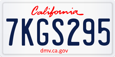 CA license plate 7KGS295