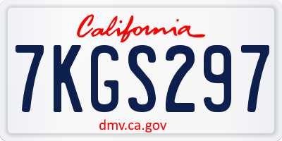 CA license plate 7KGS297