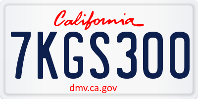 CA license plate 7KGS300