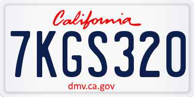 CA license plate 7KGS320