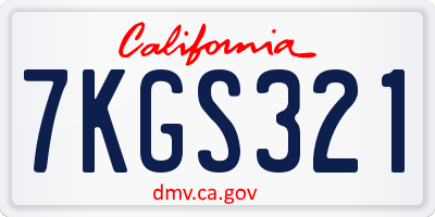 CA license plate 7KGS321