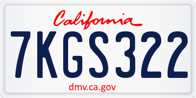 CA license plate 7KGS322