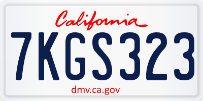 CA license plate 7KGS323