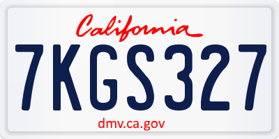 CA license plate 7KGS327