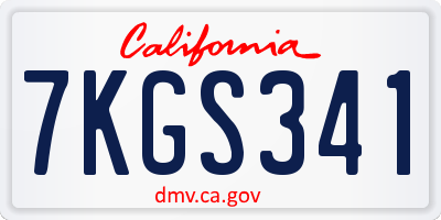 CA license plate 7KGS341