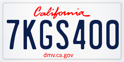CA license plate 7KGS400