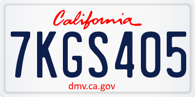 CA license plate 7KGS405