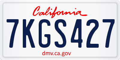 CA license plate 7KGS427