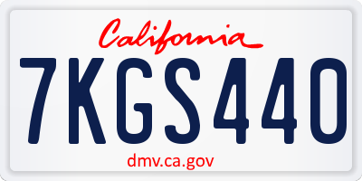 CA license plate 7KGS440