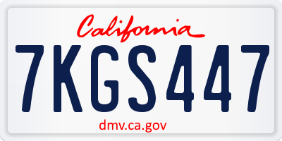 CA license plate 7KGS447