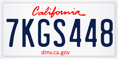 CA license plate 7KGS448
