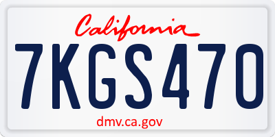 CA license plate 7KGS470