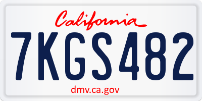 CA license plate 7KGS482