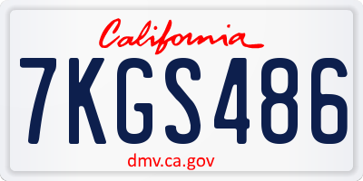 CA license plate 7KGS486