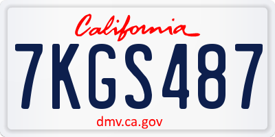 CA license plate 7KGS487