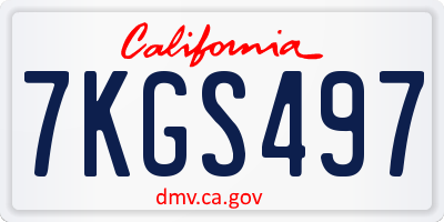 CA license plate 7KGS497