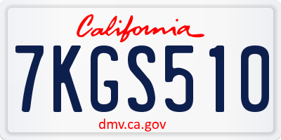 CA license plate 7KGS510