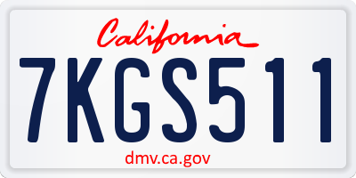 CA license plate 7KGS511