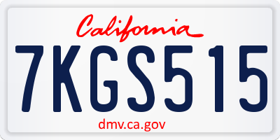 CA license plate 7KGS515