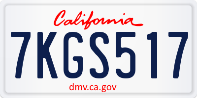 CA license plate 7KGS517