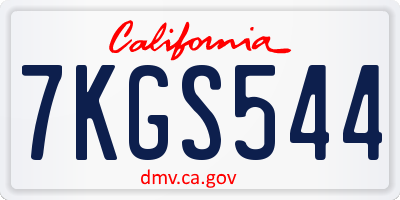 CA license plate 7KGS544