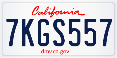 CA license plate 7KGS557