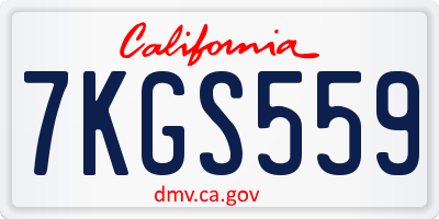 CA license plate 7KGS559