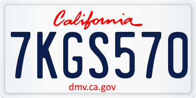 CA license plate 7KGS570