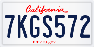 CA license plate 7KGS572