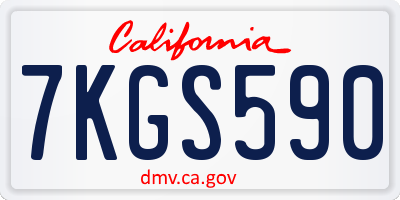 CA license plate 7KGS590