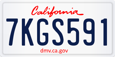 CA license plate 7KGS591