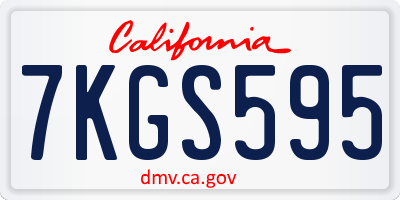 CA license plate 7KGS595