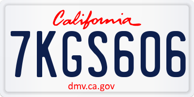 CA license plate 7KGS606