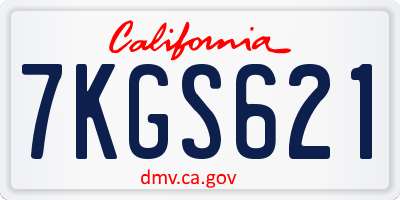 CA license plate 7KGS621