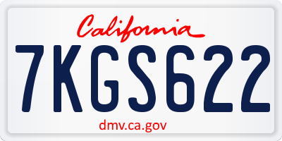 CA license plate 7KGS622