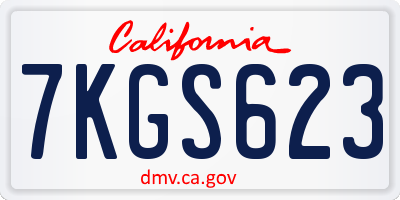CA license plate 7KGS623